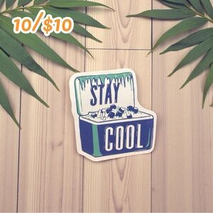 Stay Cool Sticker – Retro Cooler Vinyl Decal | Small Cozy Planner Sticker